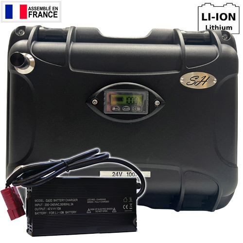 Batería SH Lithium Ion Impermeable 29.4V 100A 7S + Cargador 10A