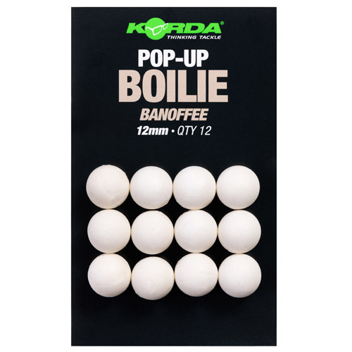 Bouillette Korda Plastic Pop Up Banoffee White 12mm (par 12)