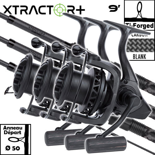 Ensemble Sonik Xtractor+ Custom 50mm 9' 3.5lbs Full Camo Duplon 5000 Carbon (les 3)