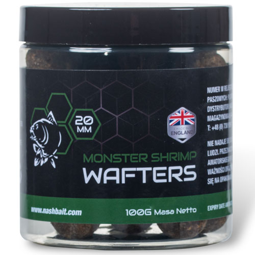 Bouillettes Equilibrées Nash Monster Shrimp Wafters 20mm 100g