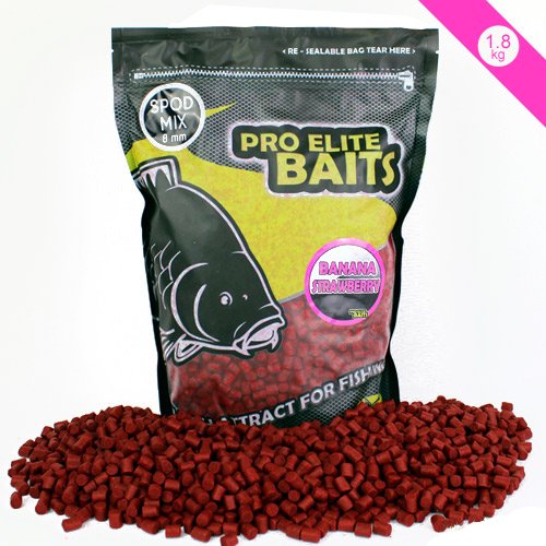 Pro Elite Baits Spod Mix Pellets Banana & Strawberry 8mm 1.8KG