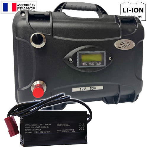 Batterie SH Lithium Ion Etanche 16.8V 50A 4S + Chargeur 5A
