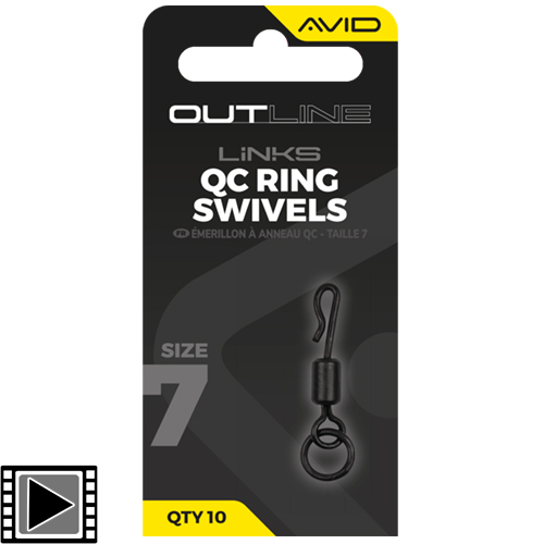 Emérillon à Anneaux Avid Carp Outline QC Ring T.7 (par 10)