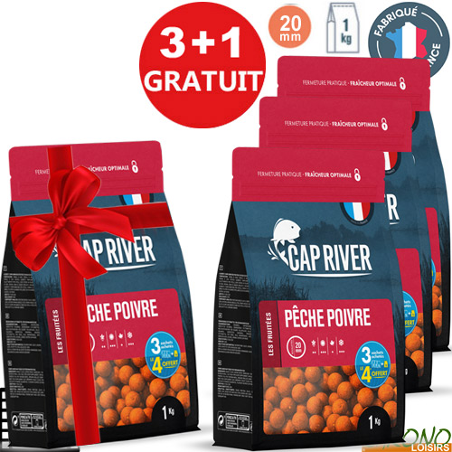 Cap River Peche Poivre Boilies 20mm 1kg (x3)