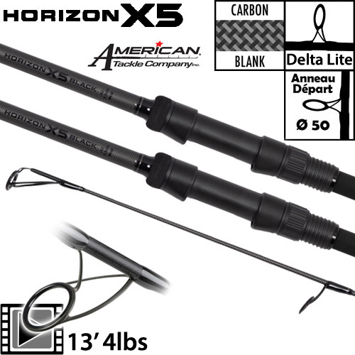 Fox Horizon X5 Black 50mm 13' 4lbs Rod (x2)