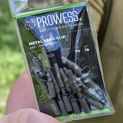 Prowess Metal Lead Clip Khaki + Tail Rubber (per 10)