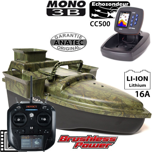 Bateau Amorceur Anatec Monocoque 3B OAK Lithium 16A Brushless DE-SR07 Echo CC500