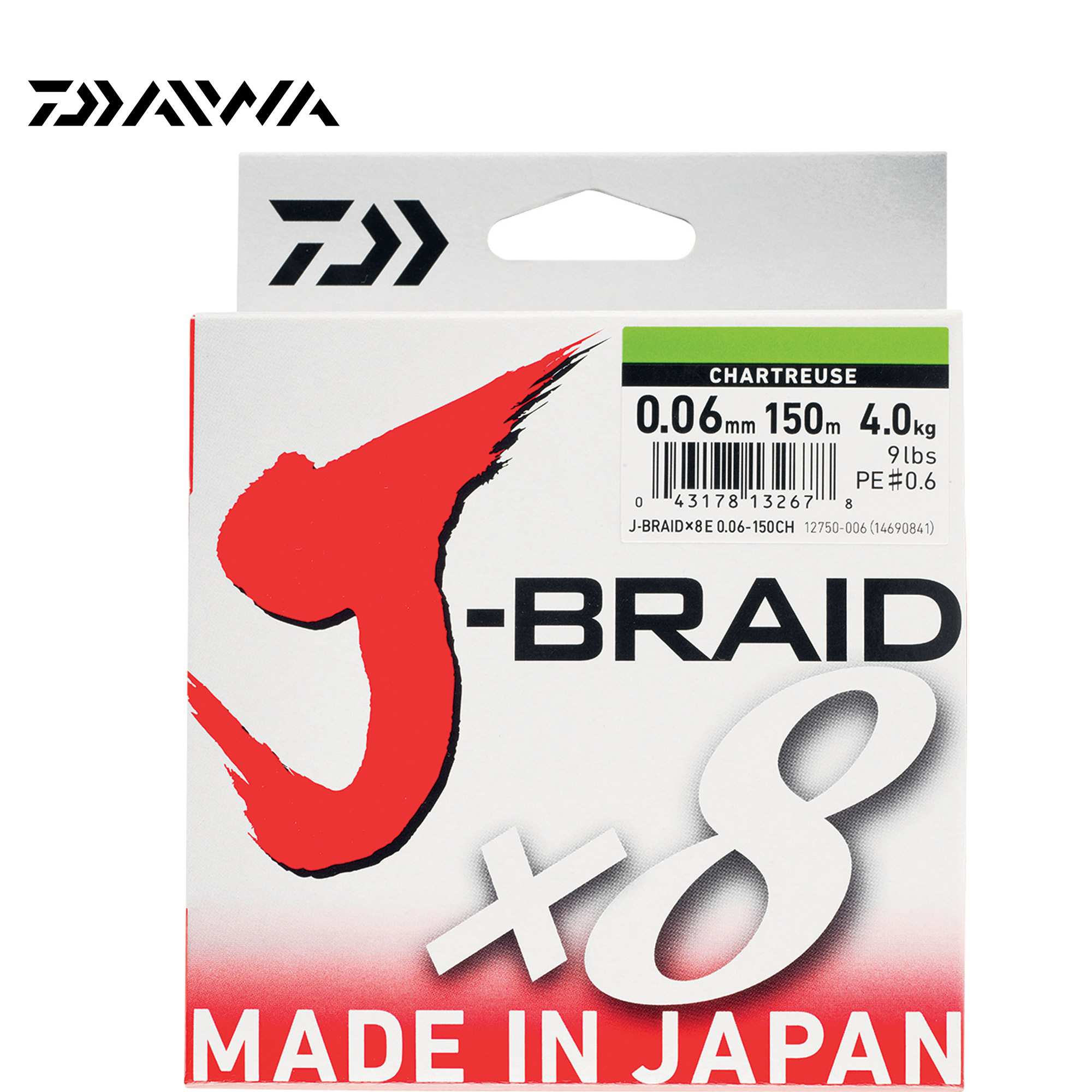 Ligne Tresse Daiwa J-Braid x8 150m Chartreuse