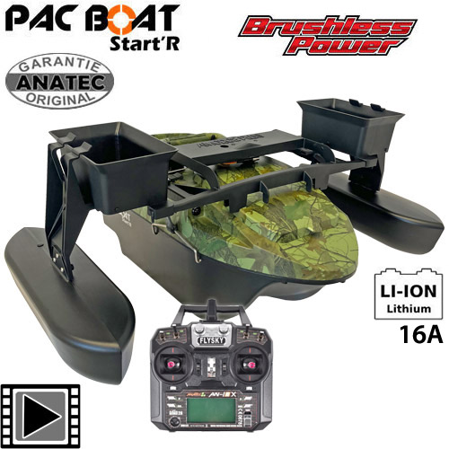 Anatec Pac Boat Start'r Oak Lithium 16A Brushless AN-i6X Bait Boat + Baiting Kit Amorce Plus