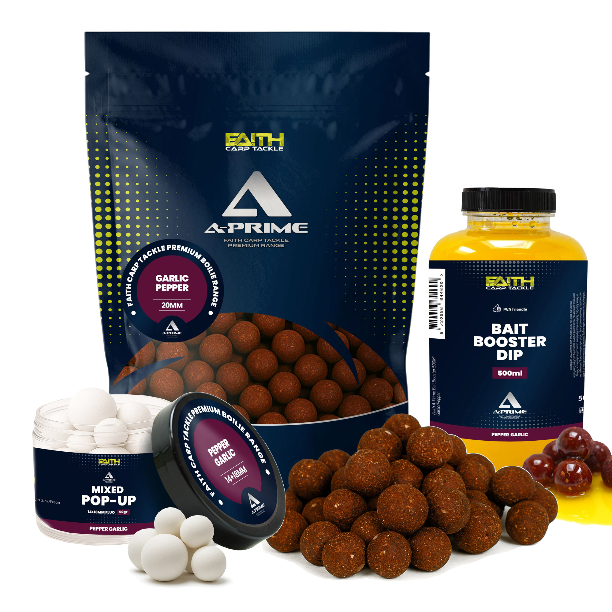 Pack Appâts Faith A-Prime Garlic Pepper 20mm 1kg