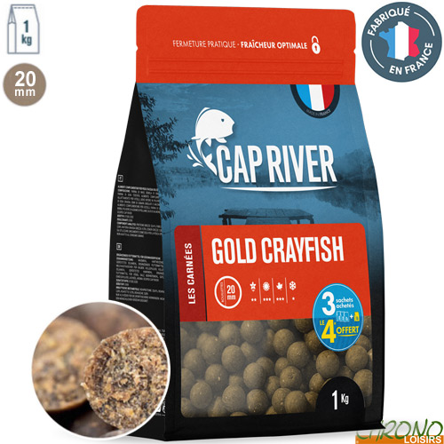 Cap River Boilies Gold Crayfish 20mm 1kg