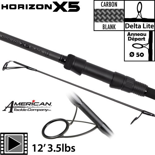 Fox Horizon X5 Black 50mm 12' 3.5lbs Rod