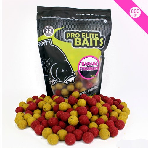 Pro Elite Baits Boilies Banana & Strawberry 20mm 800g