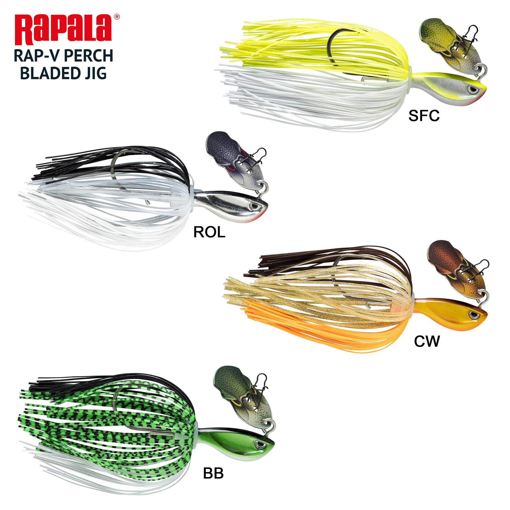 Leurre Chatterbait Rapala Rap-V Perch Bladed Jig 10g 8cm