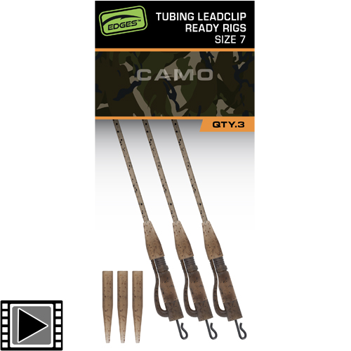 Montage Fox Edges Camo Tubing Leadclip Ready Rigs (par 3)