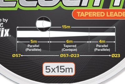 Shockleader Carp Spirit Velocity Tapered Leader 0.57-0.23mm (5x15m) - description 01