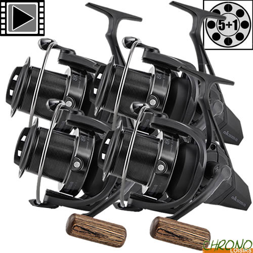 Lot de 2 moulinets Okuma Custom Black CB 60 pour pêche à la carpe